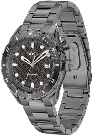 Hugo Boss Bossmatic Automatic Anthracite Grey Dial Grey Steel Strap Watch for Men - 1514213 Authentic Buy Shop Now