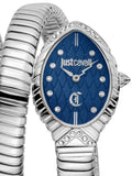 Just Cavalli Specchio Blue Dial Silver Steel Strap Watch for Women - JC1L323M0015 Authentic Buy Shop Now