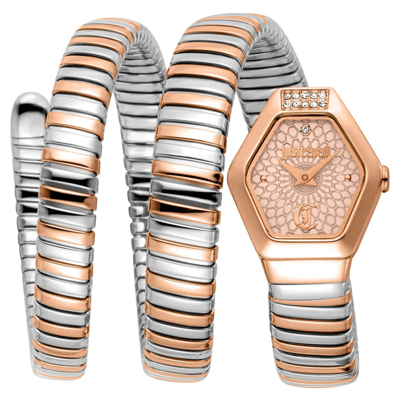 Just Cavalli Romina Rose Gold Dial Two Tone Steel Strap Watch for Women - JC1L395M0065 Authentic Buy Shop Now