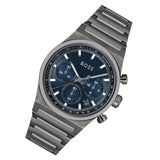 Hugo Boss Candor Chronograph Blue Dial Grey Steel Strap Watch for Men - 1514223 Authentic Buy Shop Now