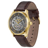 Hugo Boss Principle Skeleton Grey Dial Brown Leather Strap Watch for Men - 1514235 Authentic Buy Shop Now