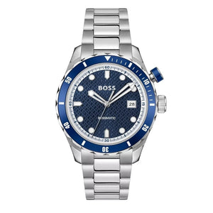Hugo Boss Bossmatic Automatic Blue Dial Silver Steel Strap Watch for Men - 1514177 Authentic Buy Shop Now