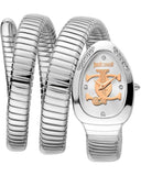 Just Cavalli Glam Evo 5 Silver Dial Silver Steel Strap Watch for Women - JC1L228M0015 Authentic Buy Shop Now