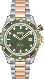 Hugo Boss Bossmatic Automatic Green Dial Two Tone Steel Strap Watch for Men - 1514181 Authentic Buy Shop Now
