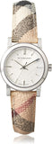 Burberry The City Silver Dial Multicolor Haymarket Leather Strap Watch for Women - BU9222 Authentic Buy Shop Now
