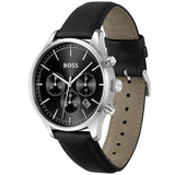 Hugo Boss Avery Chronograph Black Dial Black Leatherr Strap Watch for Men - 1514211 Authentic Buy Shop Now