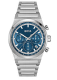 Hugo Boss Candor Chronograph Blue Dial Silver Steel Strap Watch for Men - 1514250 Authentic Buy Shop Now