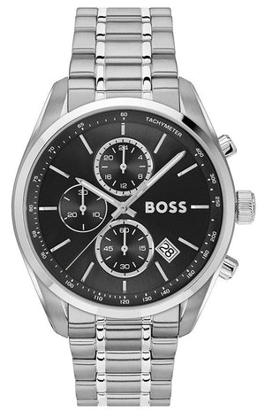 Hugo Boss Grand Prix Chronograph Black Dial Silver Steel Strap Watch for Men - 1514251 Buy Now By Hugo Boss