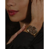 Hugo Boss Grand Tour Chronograph Brown Dial Gold Steel Strap Watch for Women - 1502770 Authentic Buy Shop Now