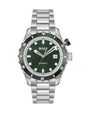 Hugo Boss Bossmatic Automatic Green Dial Silver Steel Strap Watch for Men - 1514178 Authentic Buy Shop Now