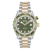 Hugo Boss Bossmatic Automatic Green Dial Two Tone Steel Strap Watch for Men - 1514181 Authentic Buy Shop Now