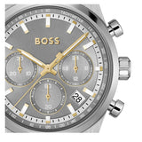 Hugo Boss Candor Chronograph Silver Dial Silver Steel Strap Watch for Men - 1514221 Authentic Buy Shop Now