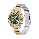 Emporio Armani Sea Explorer Chronograph Green Dial Two Tone Steel Strap Watch for Men - AR11586 Buy Now By Emporio Armani