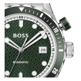 Hugo Boss Bossmatic Automatic Green Dial Silver Steel Strap Watch for Men - 1514178 Authentic Buy Shop Now