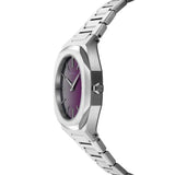 D1 Milano Ultra Thin Solar Sync Purple Dial Silver Steel Strap Watch for Women - D1-UTBL36 Authentic Buy Shop Now
