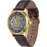 Hugo Boss Principle Skeleton Grey Dial Brown Leather Strap Watch for Men - 1514235 Authentic Buy Shop Now