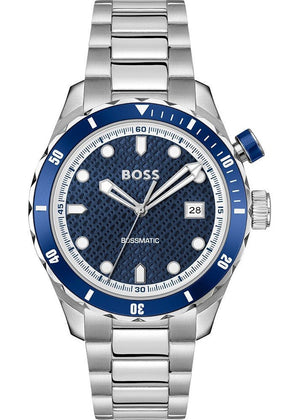Hugo Boss Bossmatic Automatic Blue Dial Silver Steel Strap Watch for Men - 1514177 Authentic Buy Shop Now