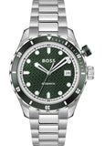 Hugo Boss Bossmatic Automatic Green Dial Silver Steel Strap Watch for Men - 1514178 Authentic Buy Shop Now