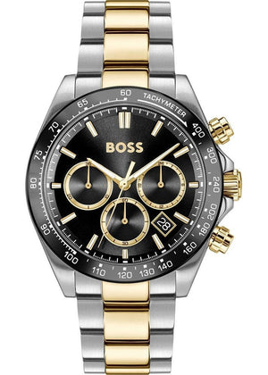 Hugo Boss Hero 2.0 Chronograph Black Dial Two Tone Steel Strap Watch for Men - 1514269 Authentic Buy Shop Now