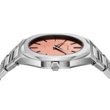 D1 Milano Ultra Thin Salmon Pink Dial Silver Steel Strap Watch for Men - D1-UTBJ26 Authentic Buy Shop Now