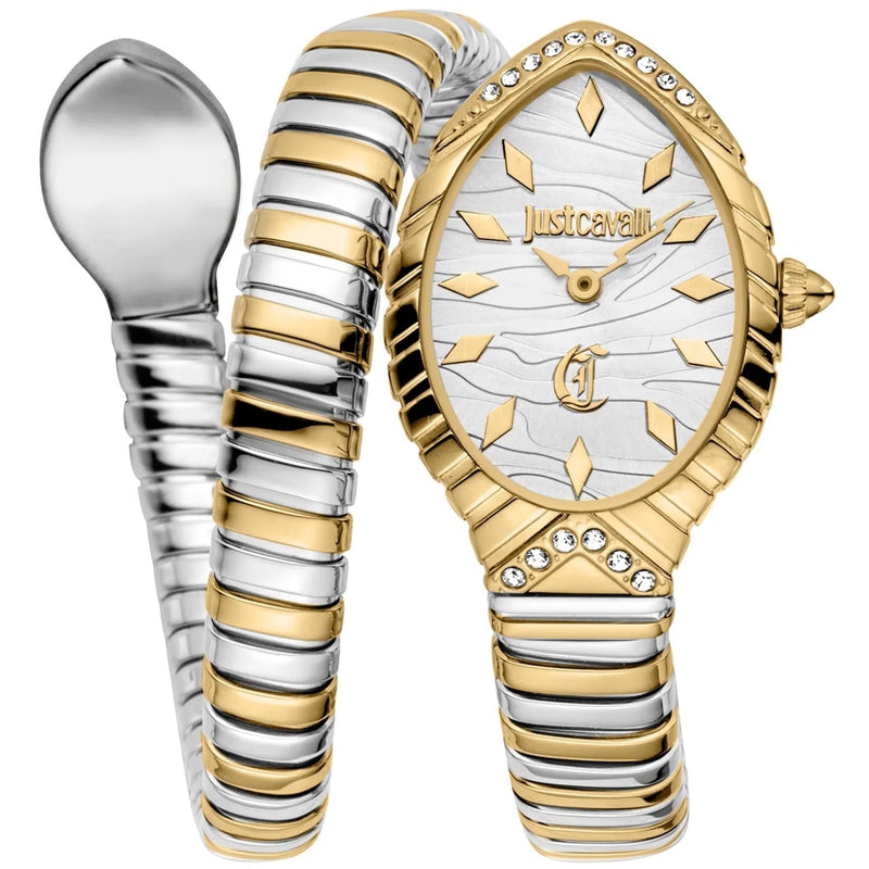 Just Cavalli Specchio Silver Dial Two Tone Steel Strap Watch for Women - JC1L322M0055 Authentic Buy Shop Now