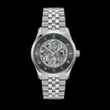Hugo Boss Principle Skeleton Green Dial Silver Steel Strap Watch for Men - 1514236 Authentic Buy Shop Now