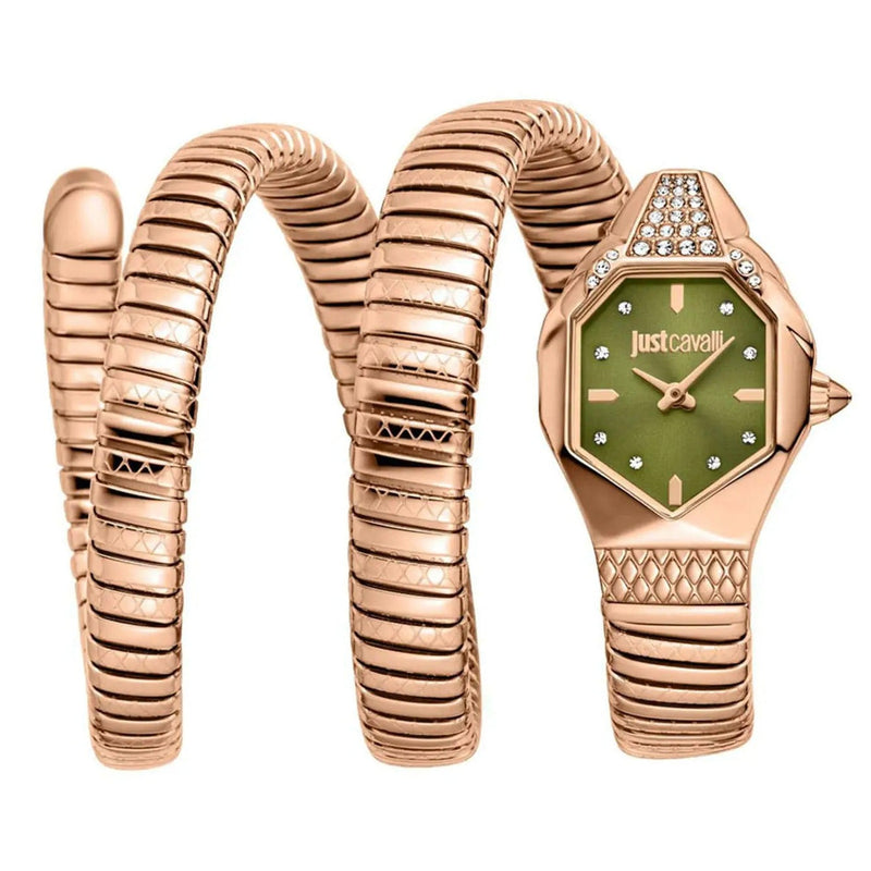 Just Cavalli Ambra Green Dial Rose Gold Steel Strap Watch for Women - JC1L370M0045 Authentic Buy Shop Now