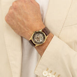 Hugo Boss Principle Skeleton Grey Dial Brown Leather Strap Watch for Men - 1514235 Authentic Buy Shop Now