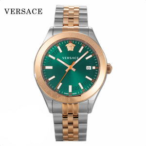 Versace Hellenyium Quartz Green Dial Two Tone Steel Strap Watch for Men - VEVK01324 Buy Now By Versace