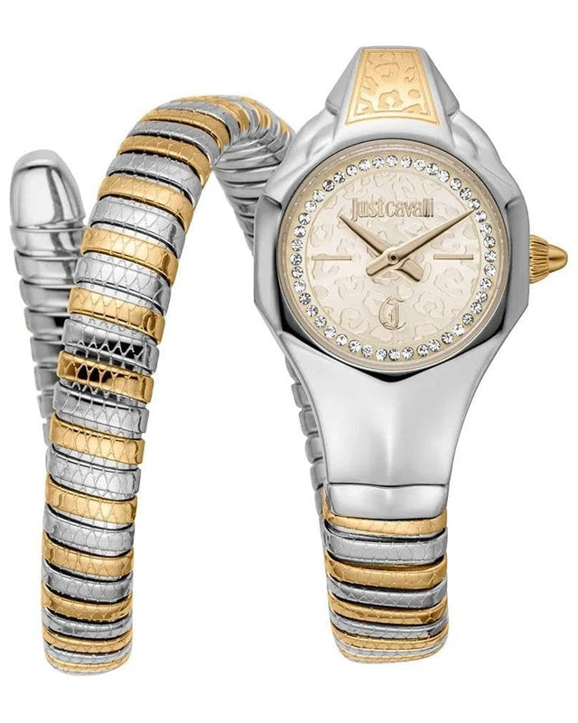 Just Cavalli Fiore Gold Dial Two Tone Steel Strap Watch for Women - JC1L354M0055 Authentic Buy Shop Now
