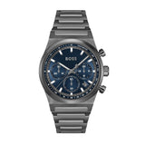 Hugo Boss Candor Chronograph Blue Dial Grey Steel Strap Watch for Men - 1514223 Authentic Buy Shop Now
