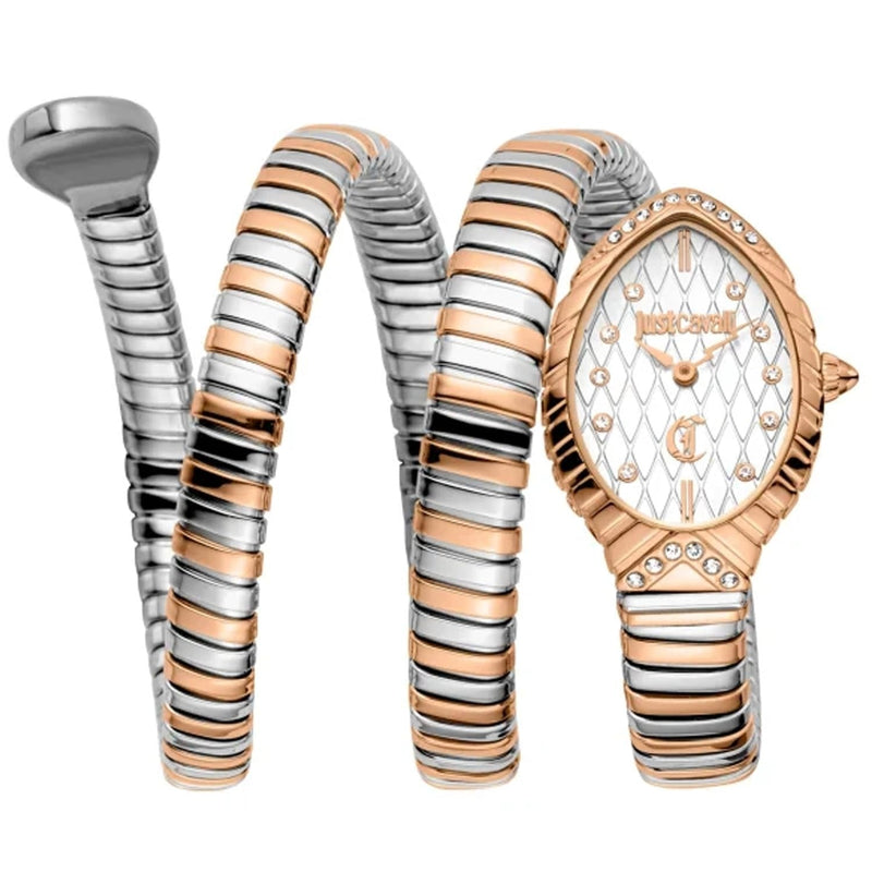 Just Cavalli Specchio Silver Dial Two Tone Steel Strap Watch for Women - JC1L323M0065 Authentic Buy Shop Now