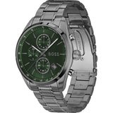 Hugo Boss Grand Prix Chronograph Green Dial Gunmetal Grey Steel Strap Watch for Men - 1514228 Buy Now By Hugo Boss