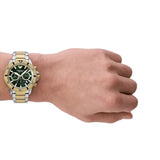 Emporio Armani Sea Explorer Chronograph Green Dial Two Tone Steel Strap Watch for Men - AR11586 Buy Now By Emporio Armani