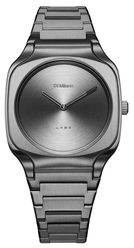 D1 Milano Square Gray Dial Grey Steel Strap Watch for Men - D1-SQBJ11 Authentic Buy Shop Now