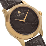 Gucci G Timeless Quartz Brown Dial Brown Leather Strap Watch for Men - YA1264035 Buy Now By Gucci