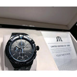Maurice Lacroix Aikon Chronograph Limited Edition Black Dial Black Leather Strap Watch for Men - AI1018-PVB01-337-1 Buy Now By Maurice Lacroix