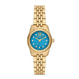Michael Kors Lexington Three Hand Blue Dial Gold Steel Strap Watch for Women - MK4813 Buy Now By Michael Kors