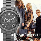 Michael Kors Runway Black Ceramic Dial Black Steel Strap Watch for Women - MK5162 Buy Now By Michael Kors