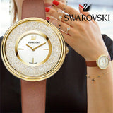 Swarovski Crystalline Pure White Dial Brown Leather Strap Watch for Women - 5275040 Buy Now By Swarovski