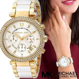 Michael Kors Parker White Dial Two Tone Steel Strap Watch for Women - MK6119 Buy Now By Michael Kors