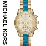 Michael Kors Ritz Gold Dial Two Tone Steel Strap Watch for Women - MK6328 Buy Now By Michael Kors