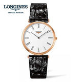 Longines La Grande Classique De Longines White Dial Black Leather Strap Watch for Women - L4.755.1.91.2 Buy Now By Longines