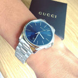 Gucci G Timeless Blue Dial Silver Steel Strap Watch For Men - YA126316 Buy Now By Gucci