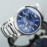 Emporio Armani Renato Chronograph Blue Dial Silver Steel Strap Watch For Men - AR2448 Buy Now By Emporio Armani