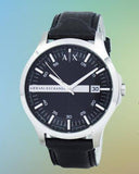 Armani Exchange Hampton Chronograph Black Dial Black Leather Strap Watch For Men - AX2101 Buy Now By Armani Exchange
