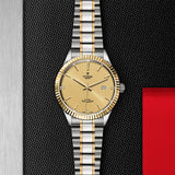 Tudor Style Automatic Diamonds Gold Dial Two Tone Steel Strap Watch for Men - M12713-0007 Buy Now By Tudor