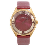 Marc Jacobs Tether Transparent Red Dial Red Leather Strap Watch for Women - MBM1377 Buy Now By Marc Jacobs