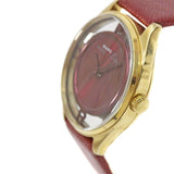 Marc Jacobs Tether Transparent Red Dial Red Leather Strap Watch for Women - MBM1377 Buy Now By Marc Jacobs