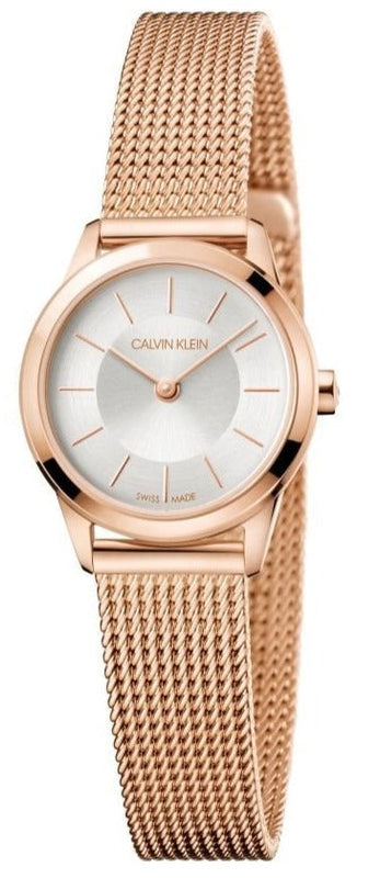 Calvin Klein Minimal White Dial Rose Gold Mesh Bracelet Watch for Women - K3M23626 Buy Now By Calvin Klein